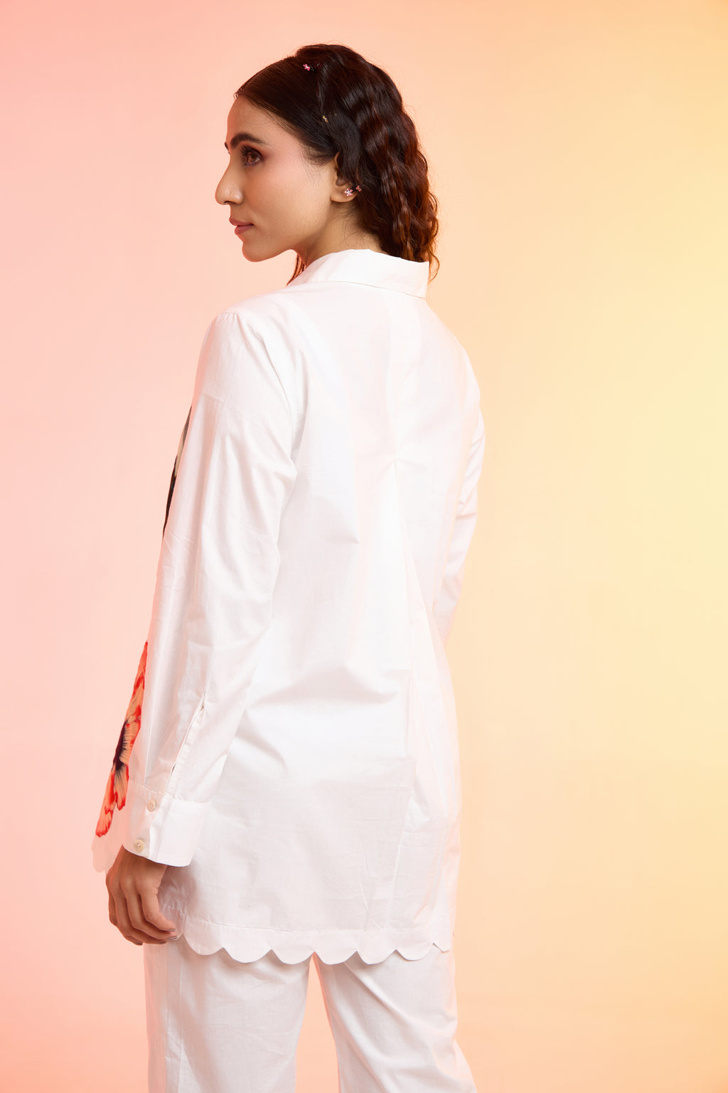 WILDFLOWER floral printed cotton shirt — back view | Haus of Handmade