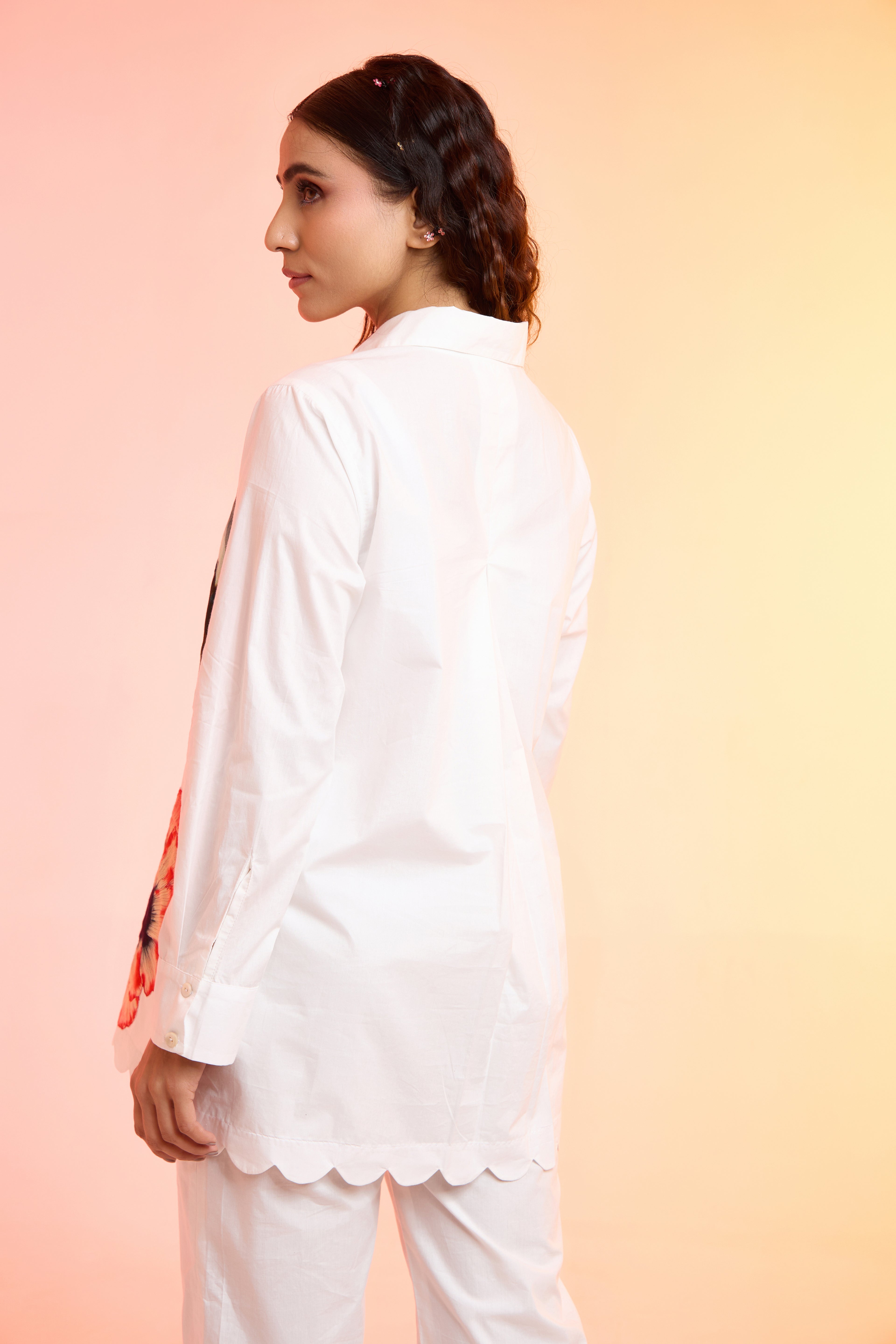 WILDFLOWER floral printed cotton shirt — back view | Haus of Handmade