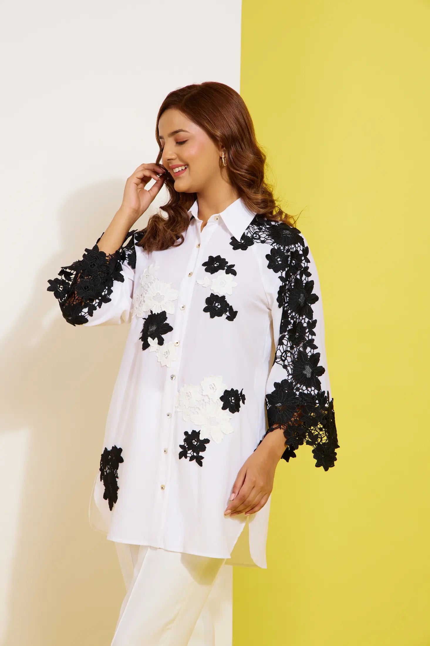 YIN and YANG formal white and black shirt — back view | Haus of Handmade