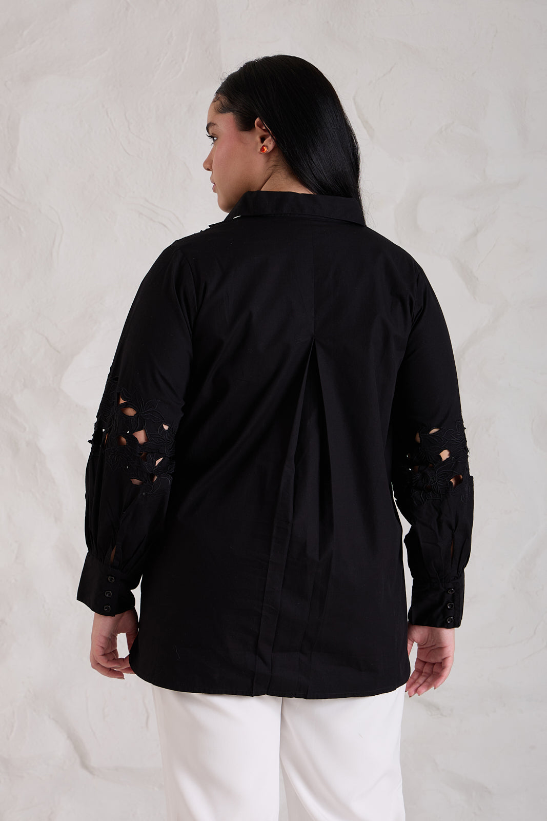 Cutwork Poplin Shirt