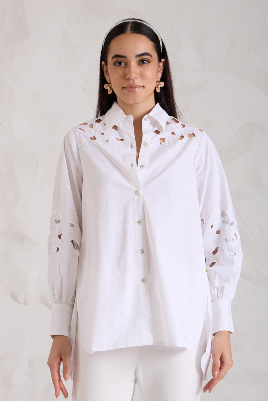 CUTWORK Poplin Shirt — front view | Haus of Handmade
