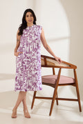 PURPLE TOILE Printed Dress — front view | Haus of Handmade