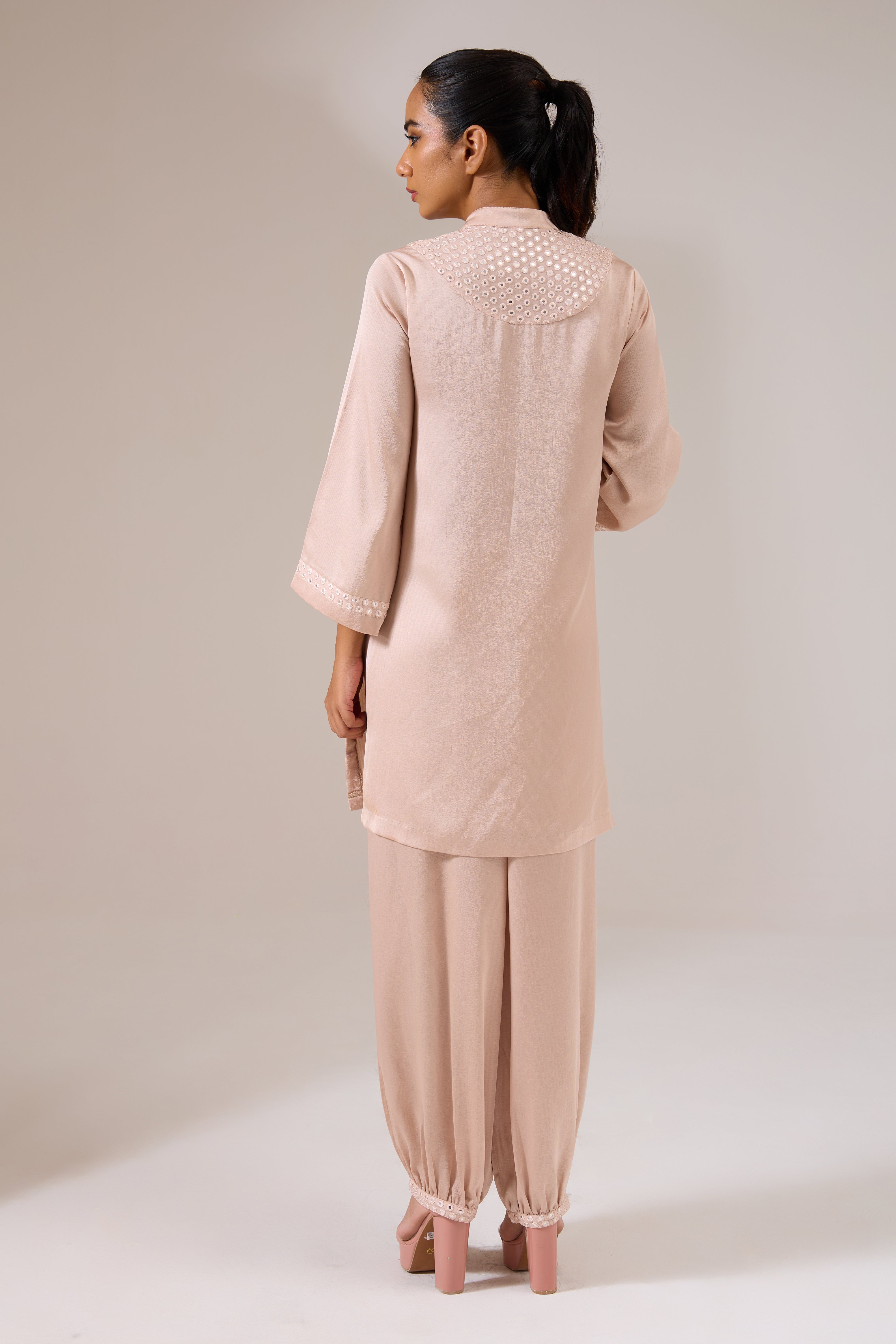 ROSEMIRA Rose Gold Indo-western Tunic Set