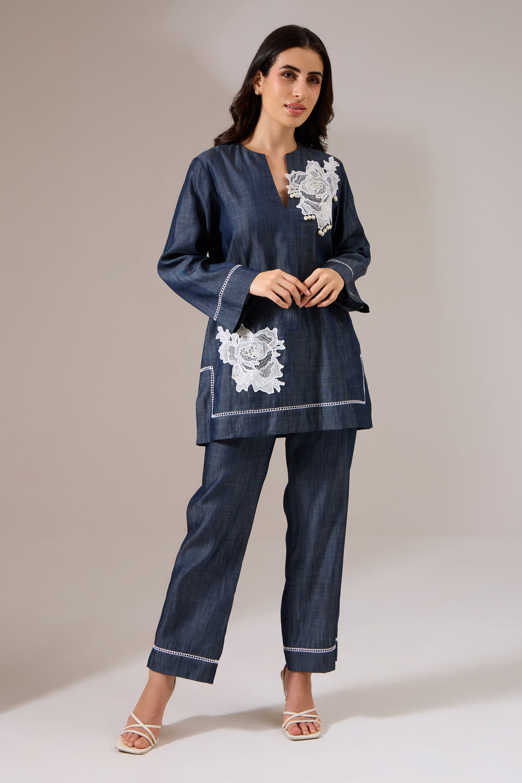 SAVVY denim co-ord — side view | Haus of Handmade