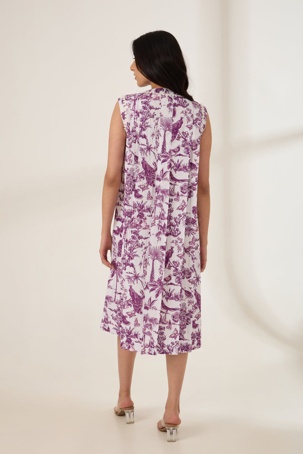 Purple Toile Printed Dress