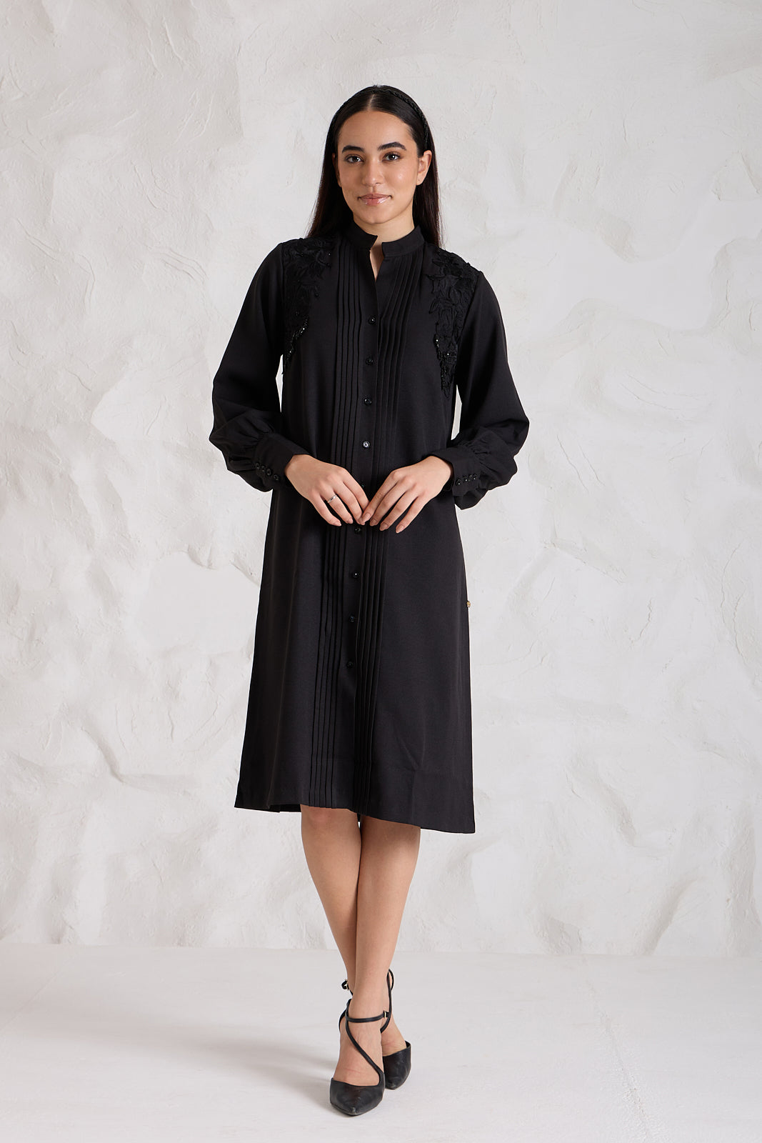 JADE Crepe Dress — front view | Haus of Handmade