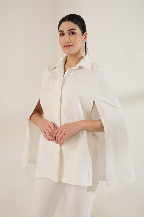 Absolute Sequined Cape — back view, handcrafted women's cape | Haus of Handmade