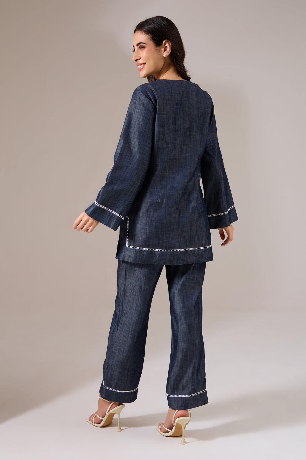 SAVVY denim co-ord — back view | Haus of Handmade
