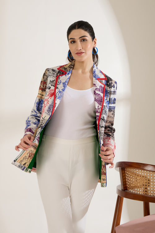 Colorvibe Formal Jacket — back view, handcrafted women's cape | Haus of Handmade