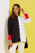 STELLAR 4 cotton colour block shirt — front view | Haus of Handmade