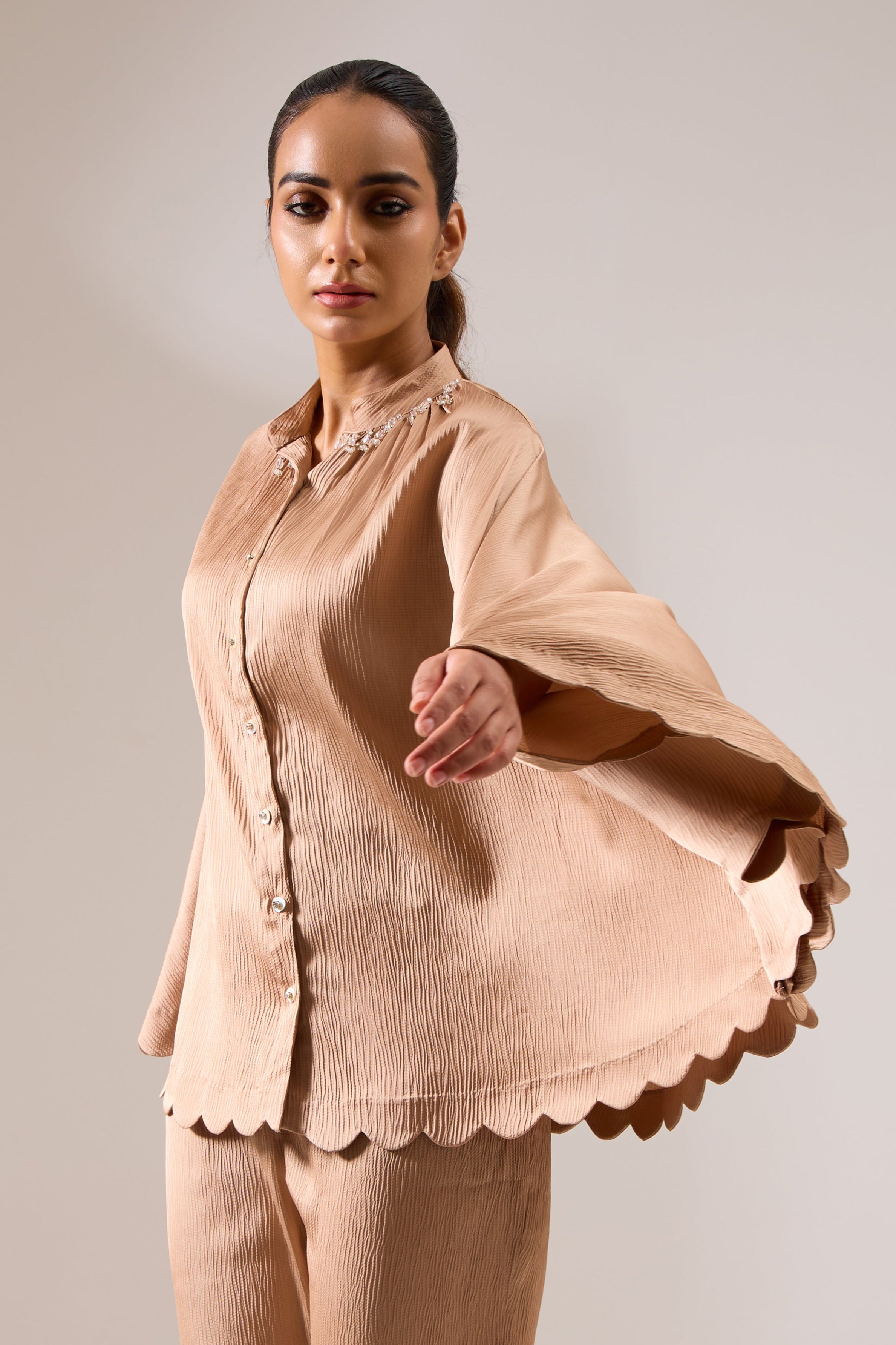 GONUDE Formal Cape Top — side view | Haus of Handmade