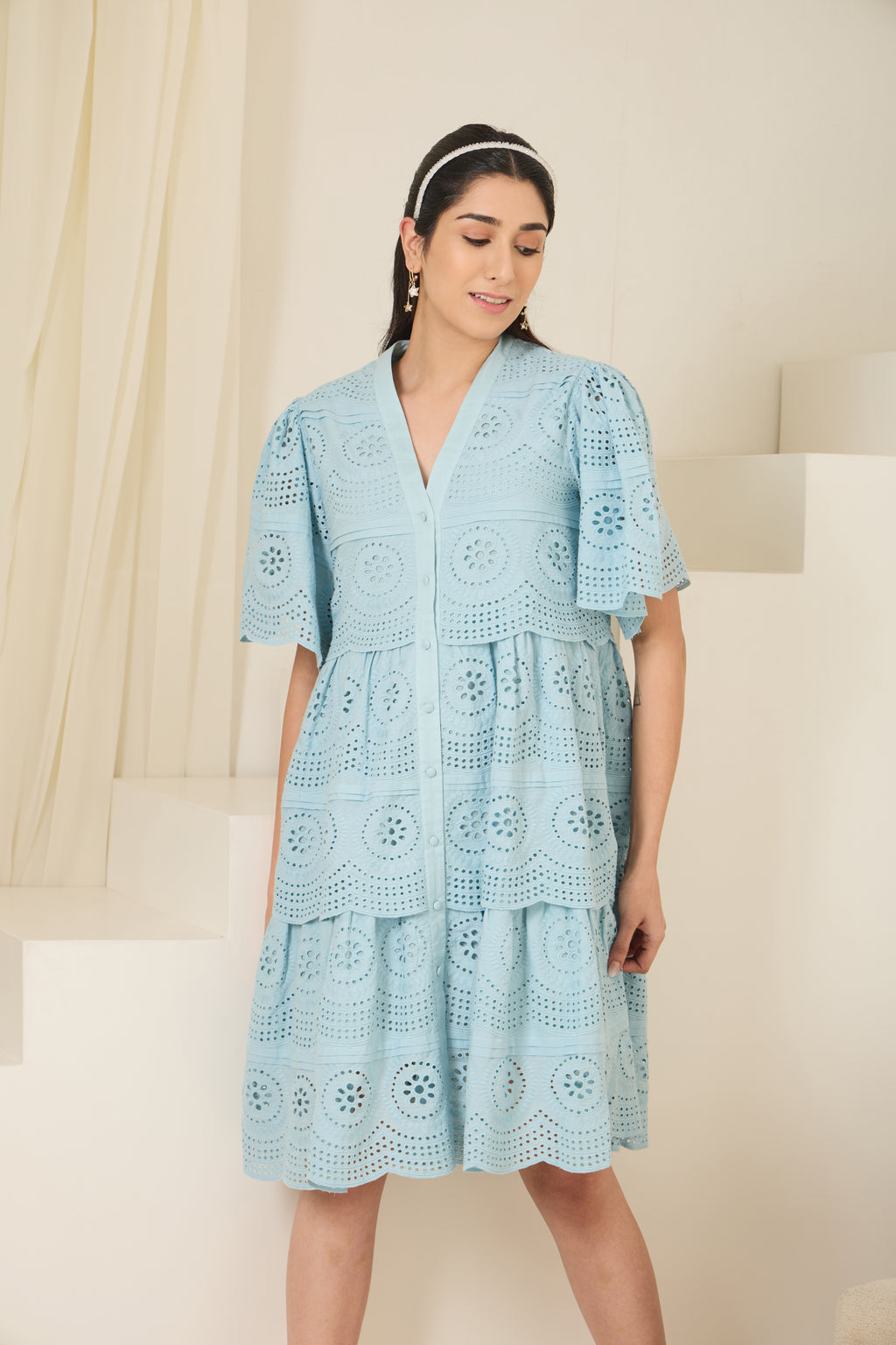 Bluesome Schiffly Dress