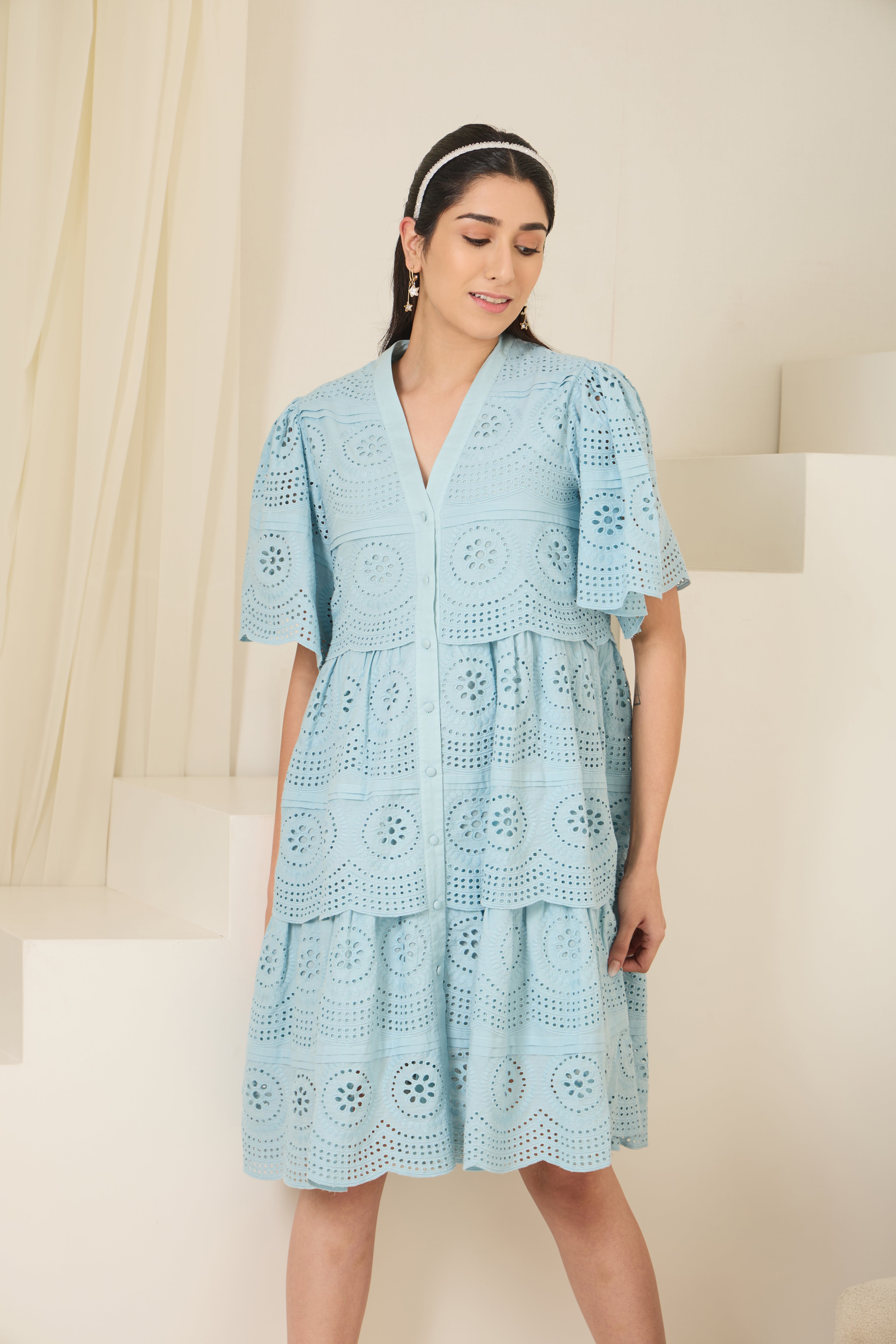 Bluesome Schiffly Dress