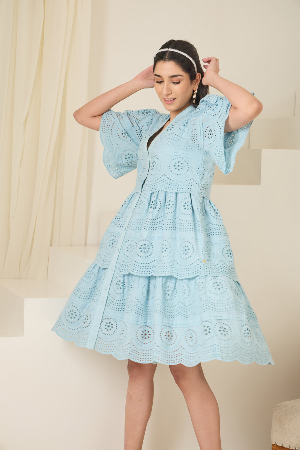 Bluesome Schiffly Dress
