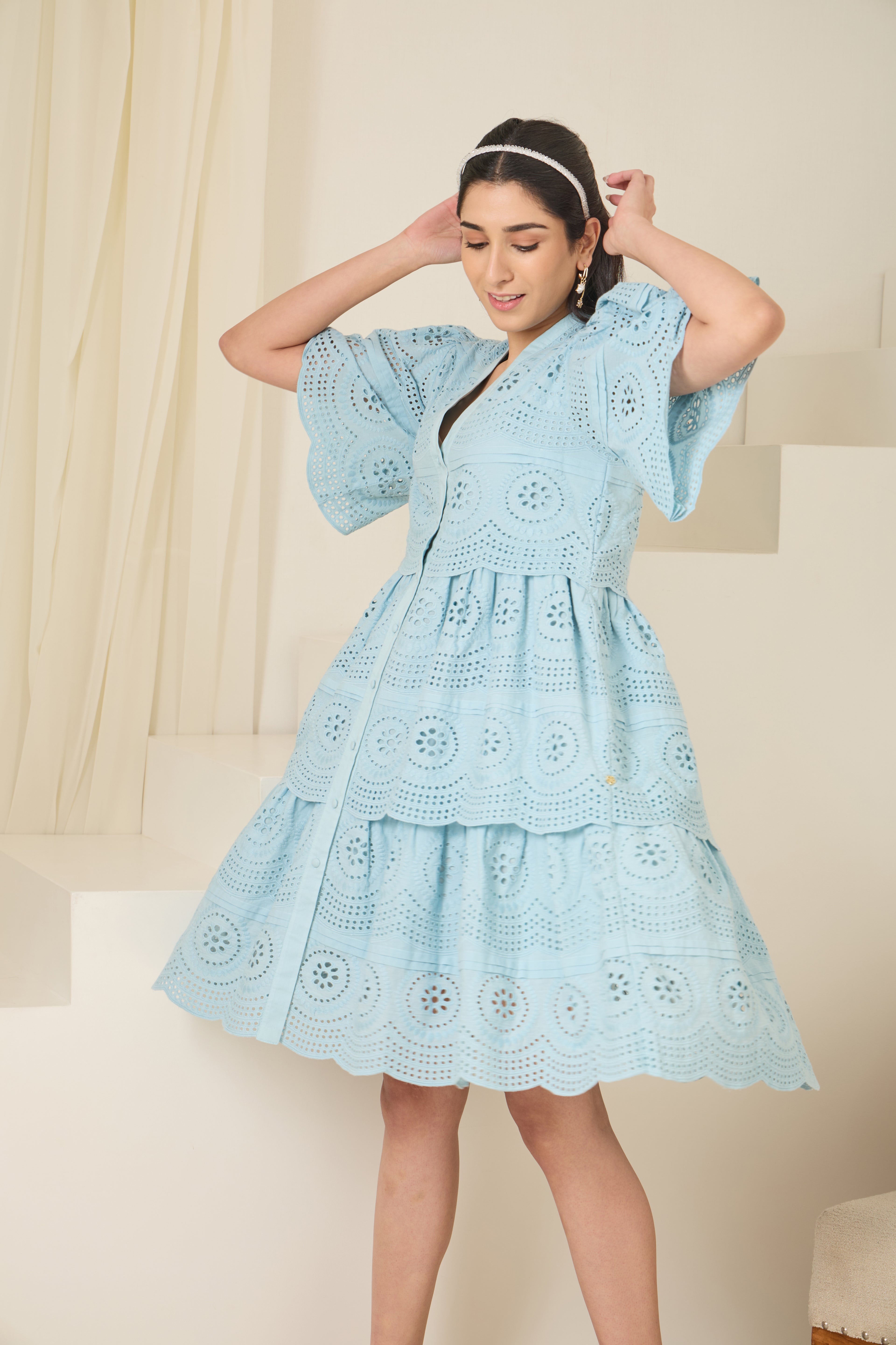 Bluesome Schiffly Dress