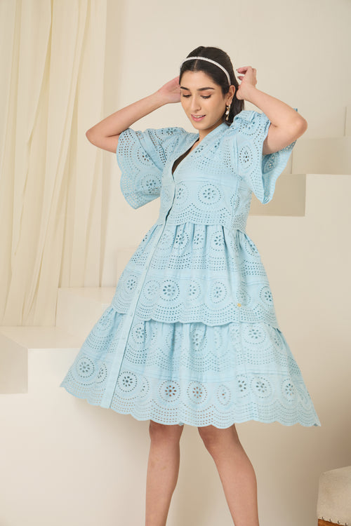 Bluesome Schiffly Dress