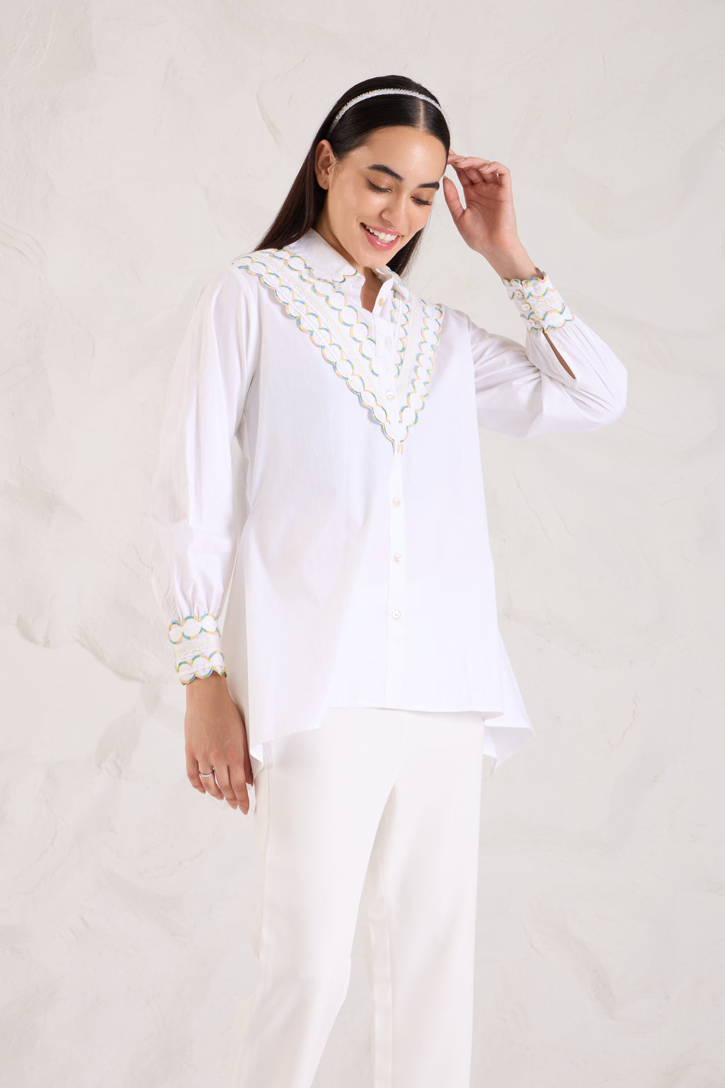 Shaded Scallop Poplin Shirt