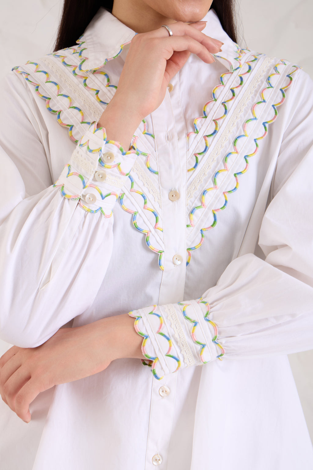 Shaded Scallop Poplin Shirt