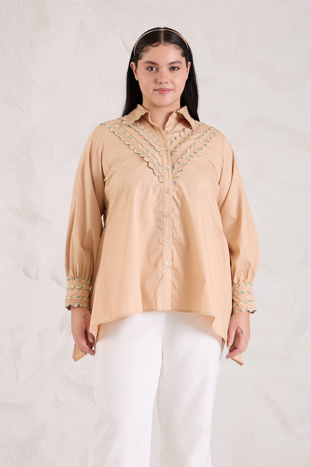 Shaded Scallop Poplin Shirt