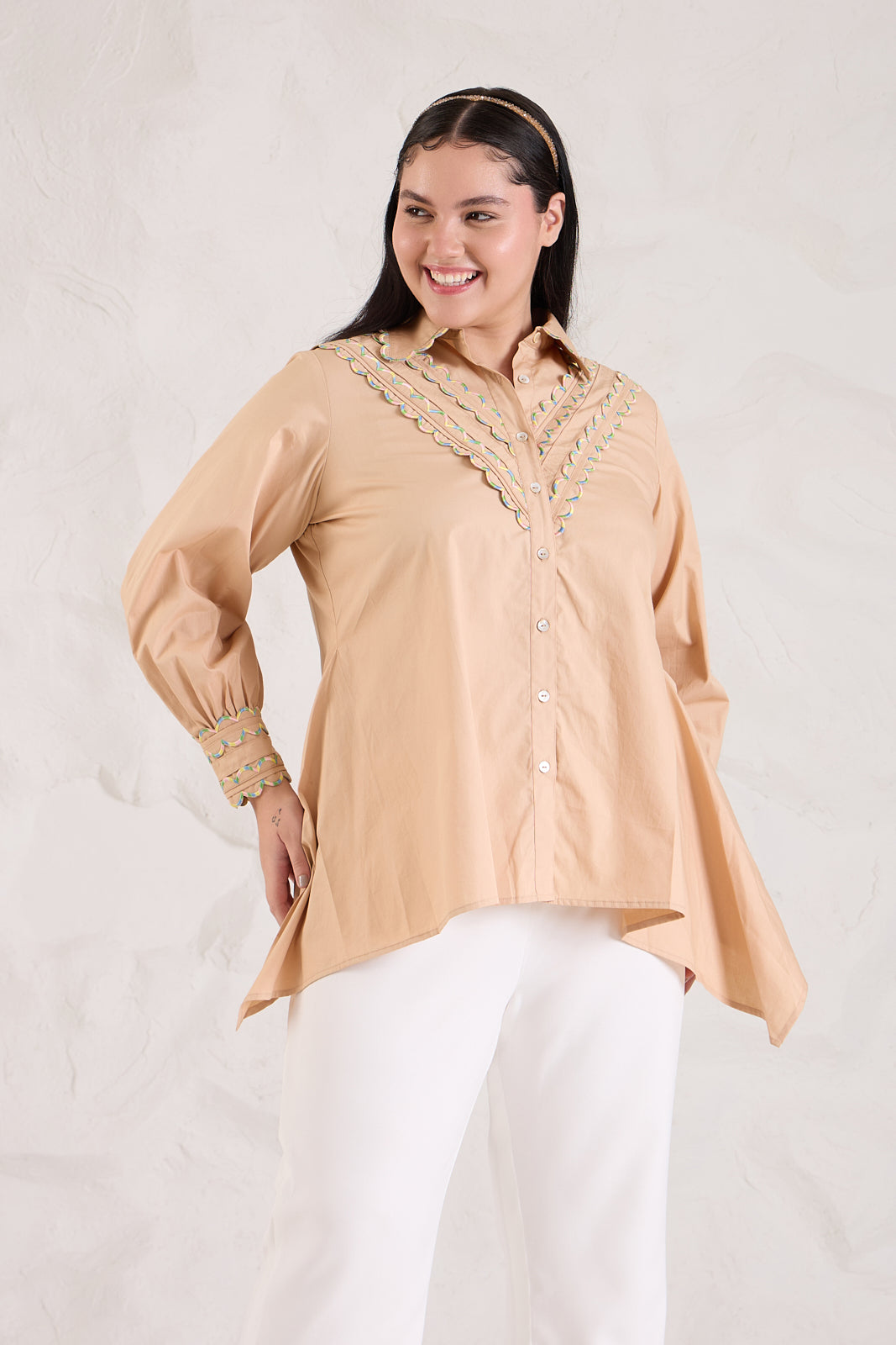 Shaded Scallop Poplin Shirt