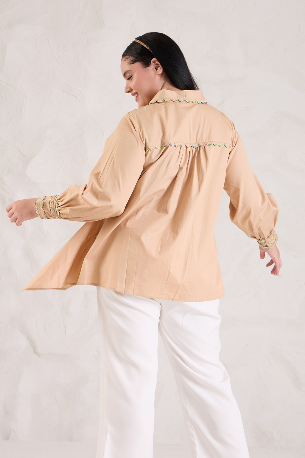 Shaded Scallop Poplin Shirt