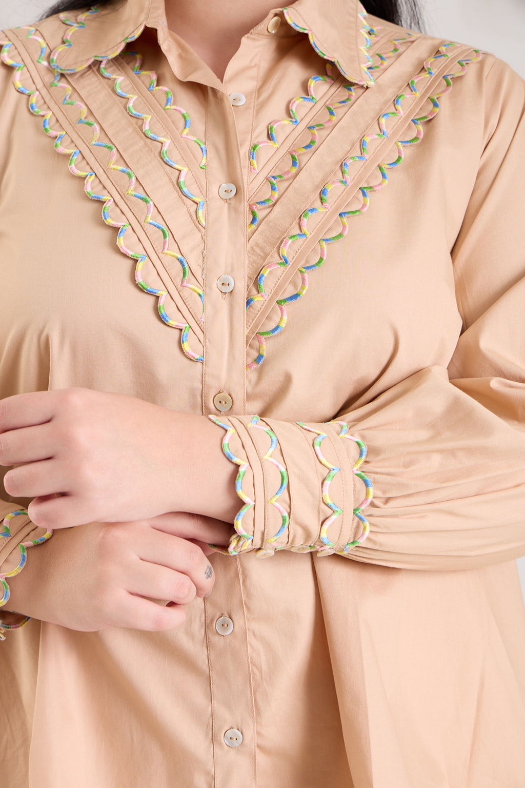 Shaded Scallop Poplin Shirt