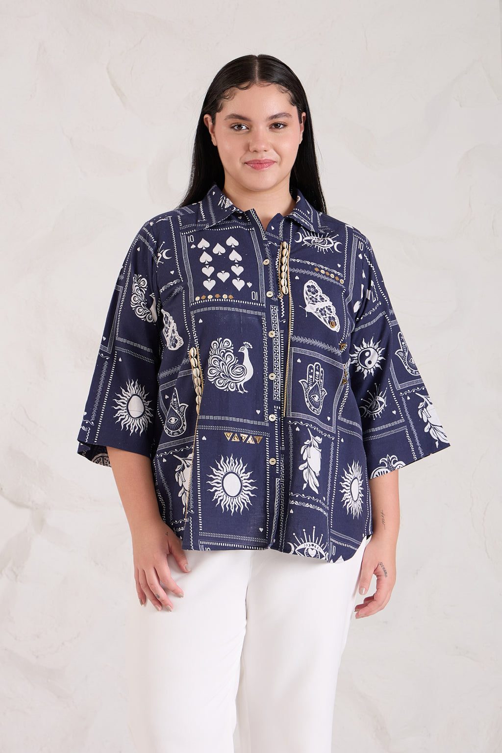 Hamsa Cotton Linen Shirt