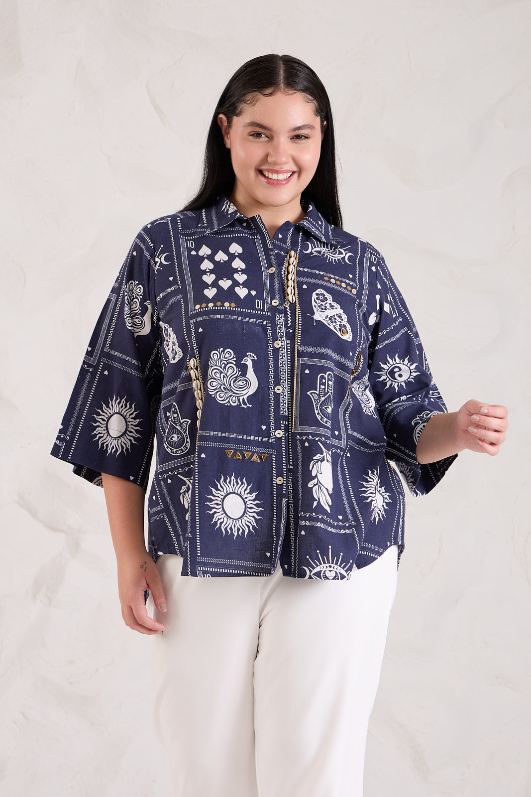 Hamsa Cotton Linen Shirt