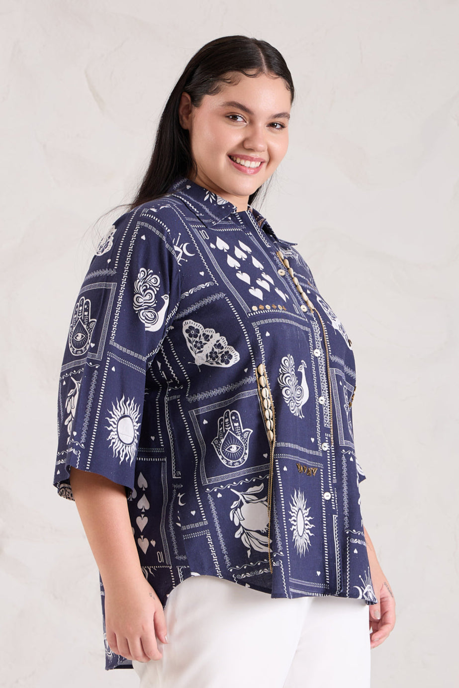 Hamsa Cotton Linen Shirt