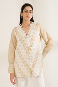 LATTICE Lace Cotton Shirt — front view | Haus of Handmade