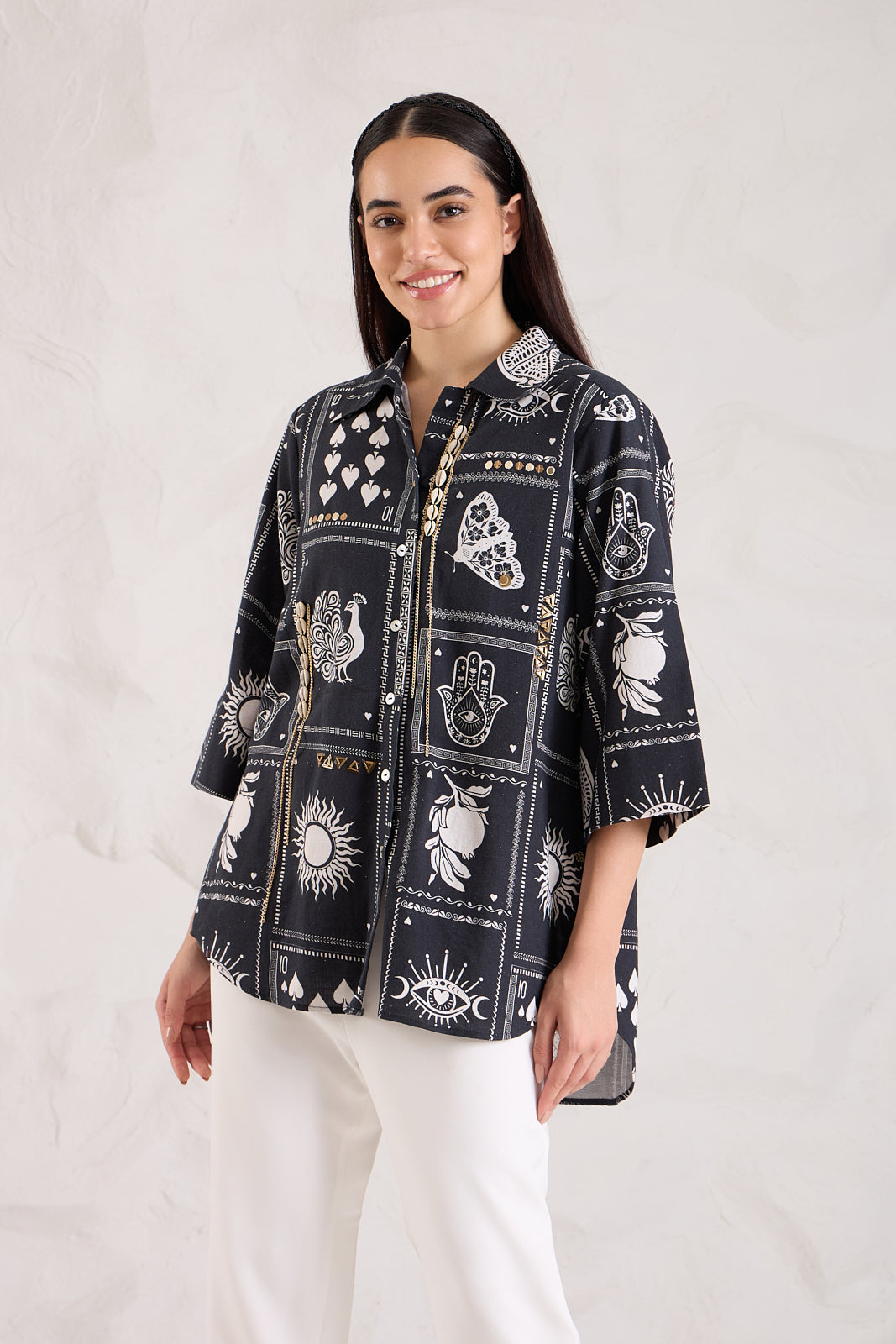 Hamsa Cotton Linen Shirt