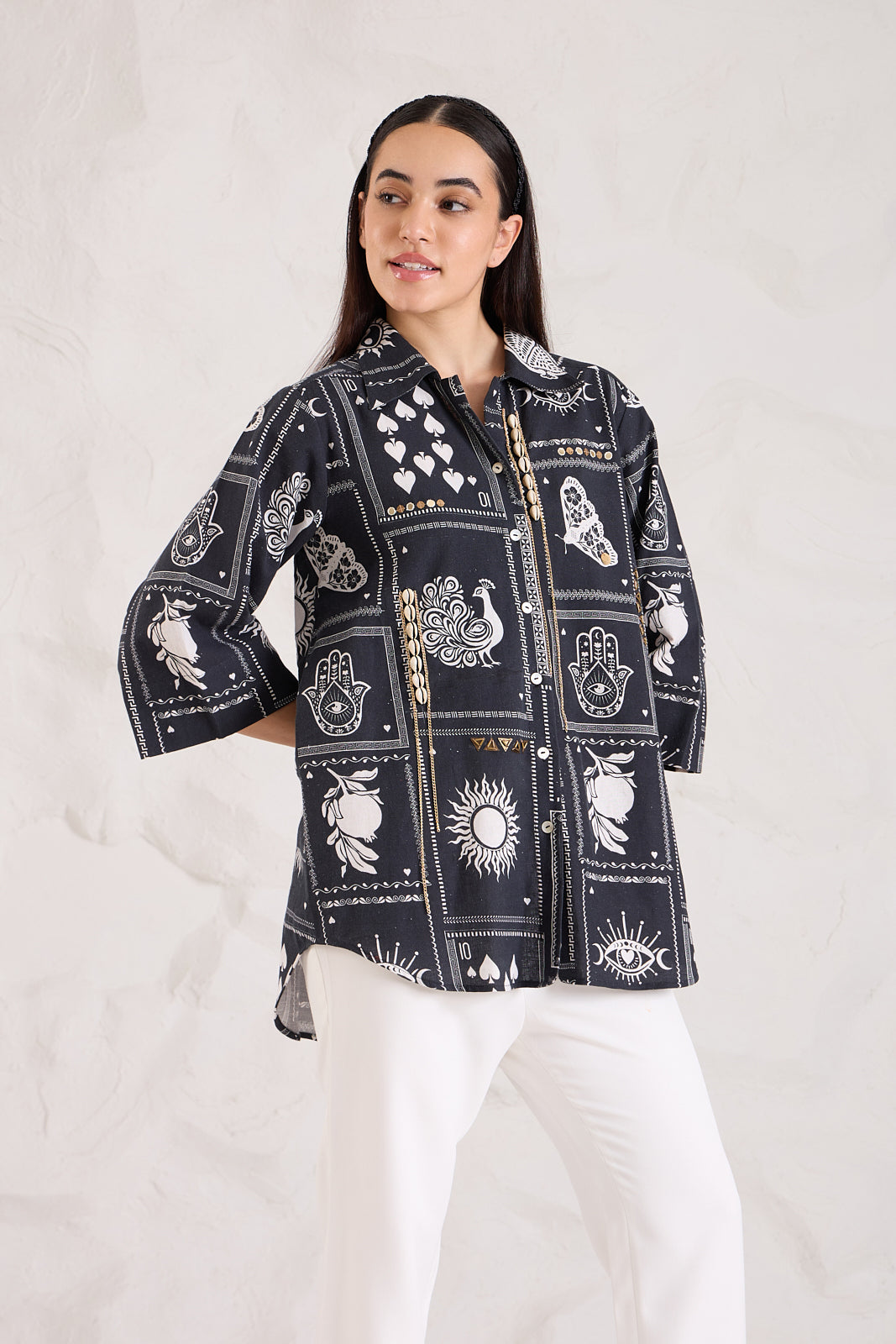 Hamsa Cotton Linen Shirt