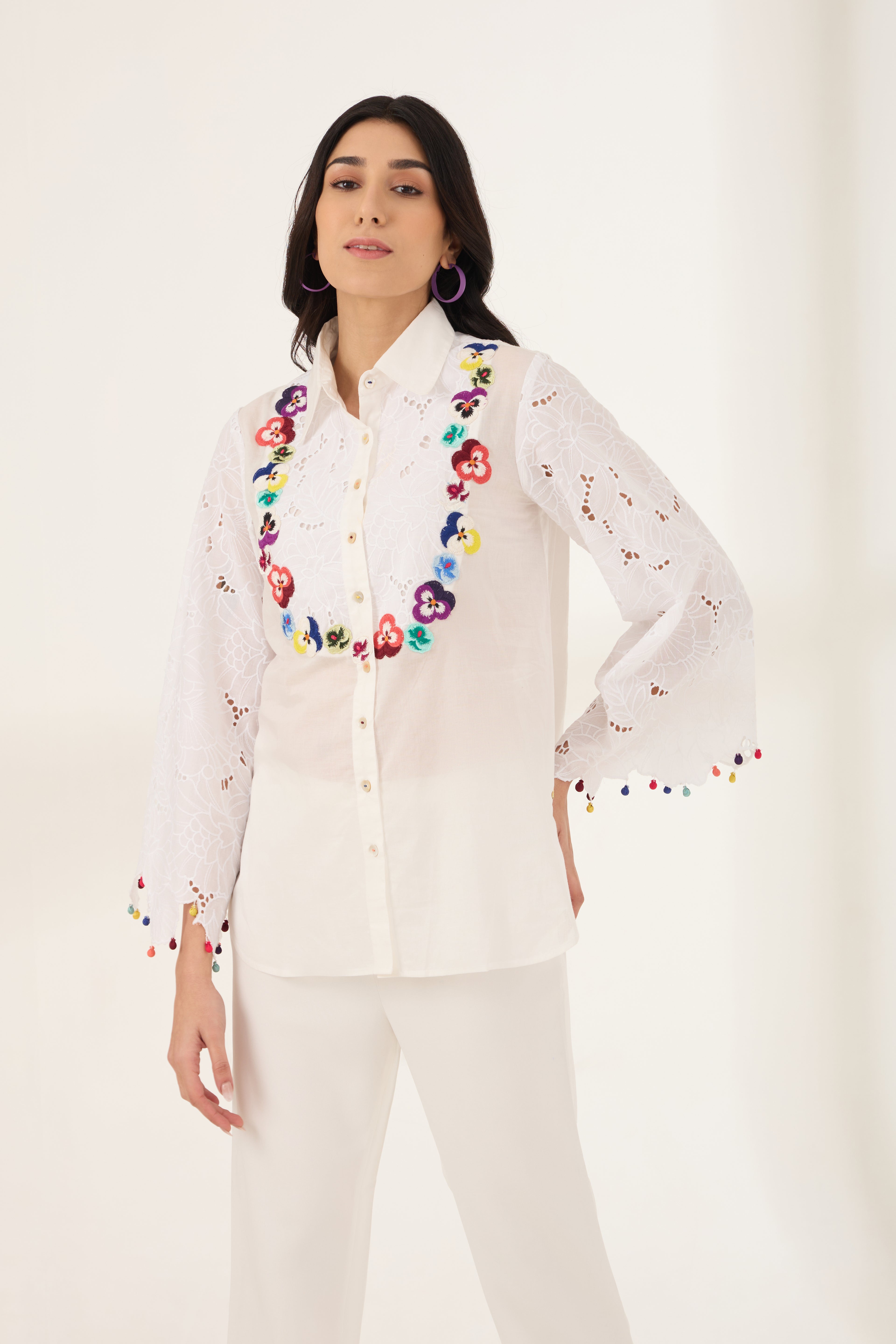 Pansylove Embroidered Shirt