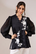 Garland formal crepe shirt — front view | Haus of Handmade