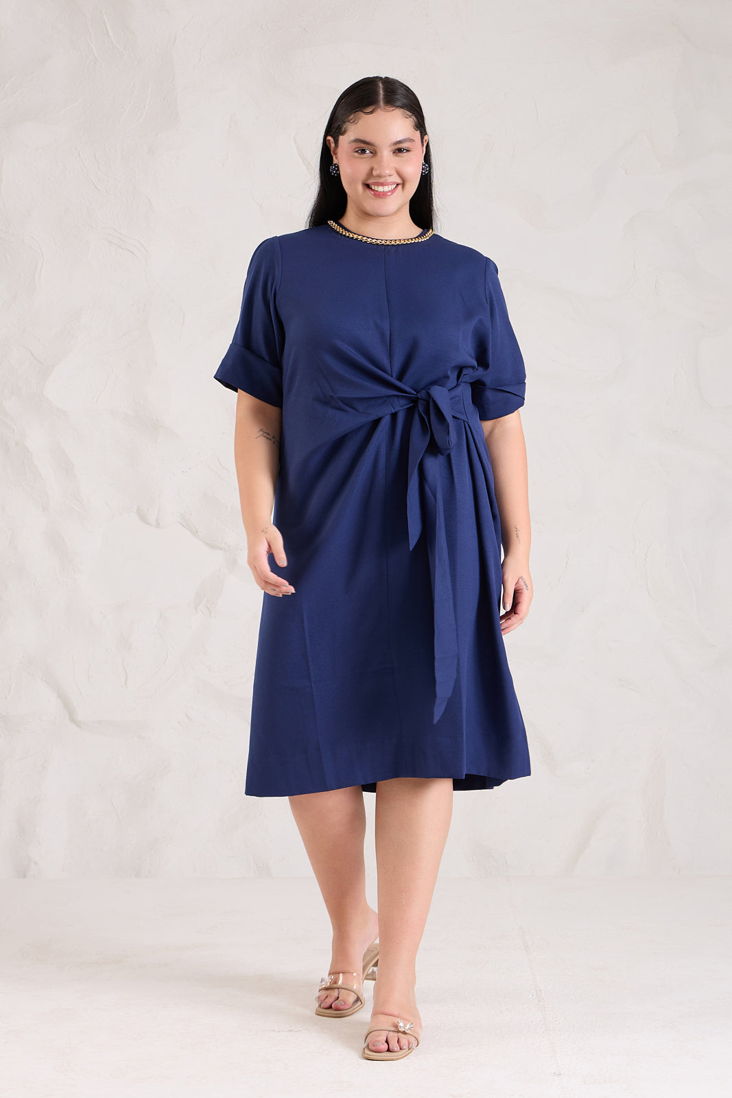 TIE-ME Crepe Dress — front view | Haus of Handmade