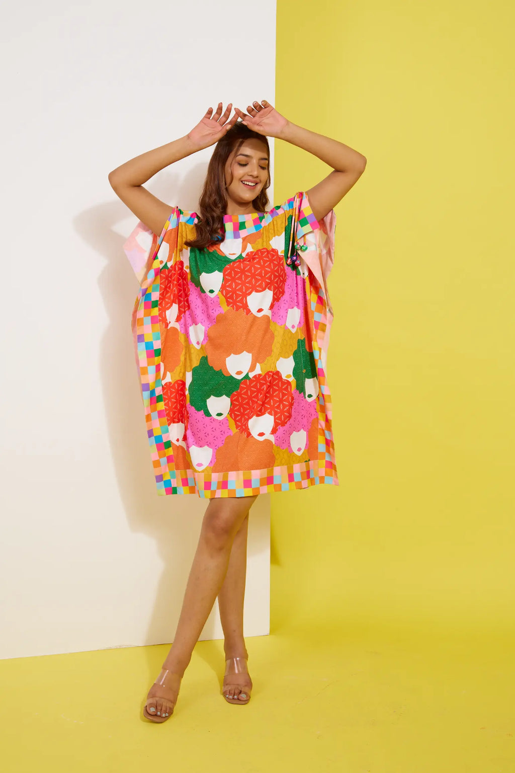 Funkyface Printed Short Kaftan Dress