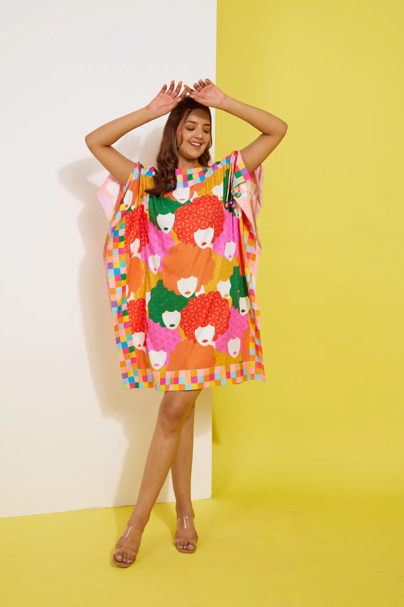 Funkyface Printed Short Kaftan Dress