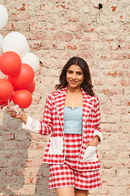 Gingham co-ord set in cotton checks