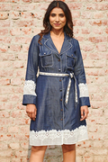 Lady formal denim dress — front view | Haus of Handmade