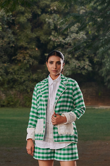 Gingham co-ord set in cotton checks