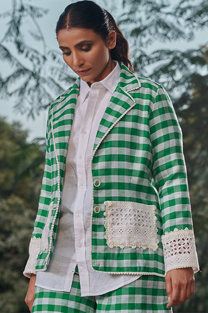 Green Gingham Jacket