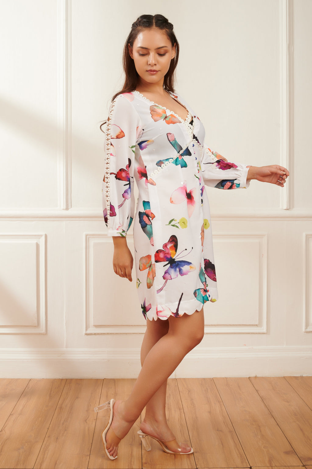 Papillon printed dress for women - Haus of Handmade handcrafted clothing India