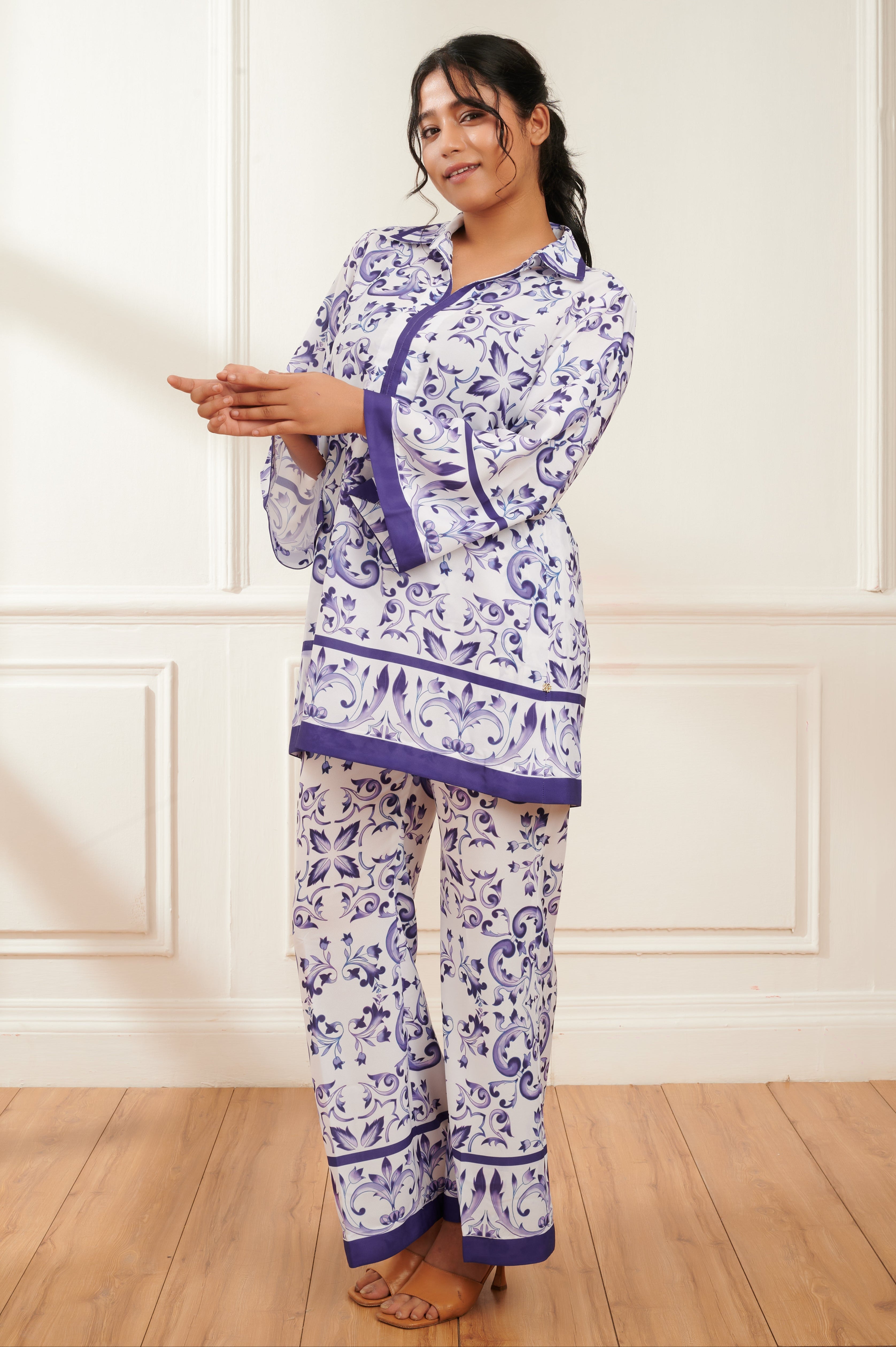 Marina printed co-ord set for women - Haus of Handmade handcrafted clothing India