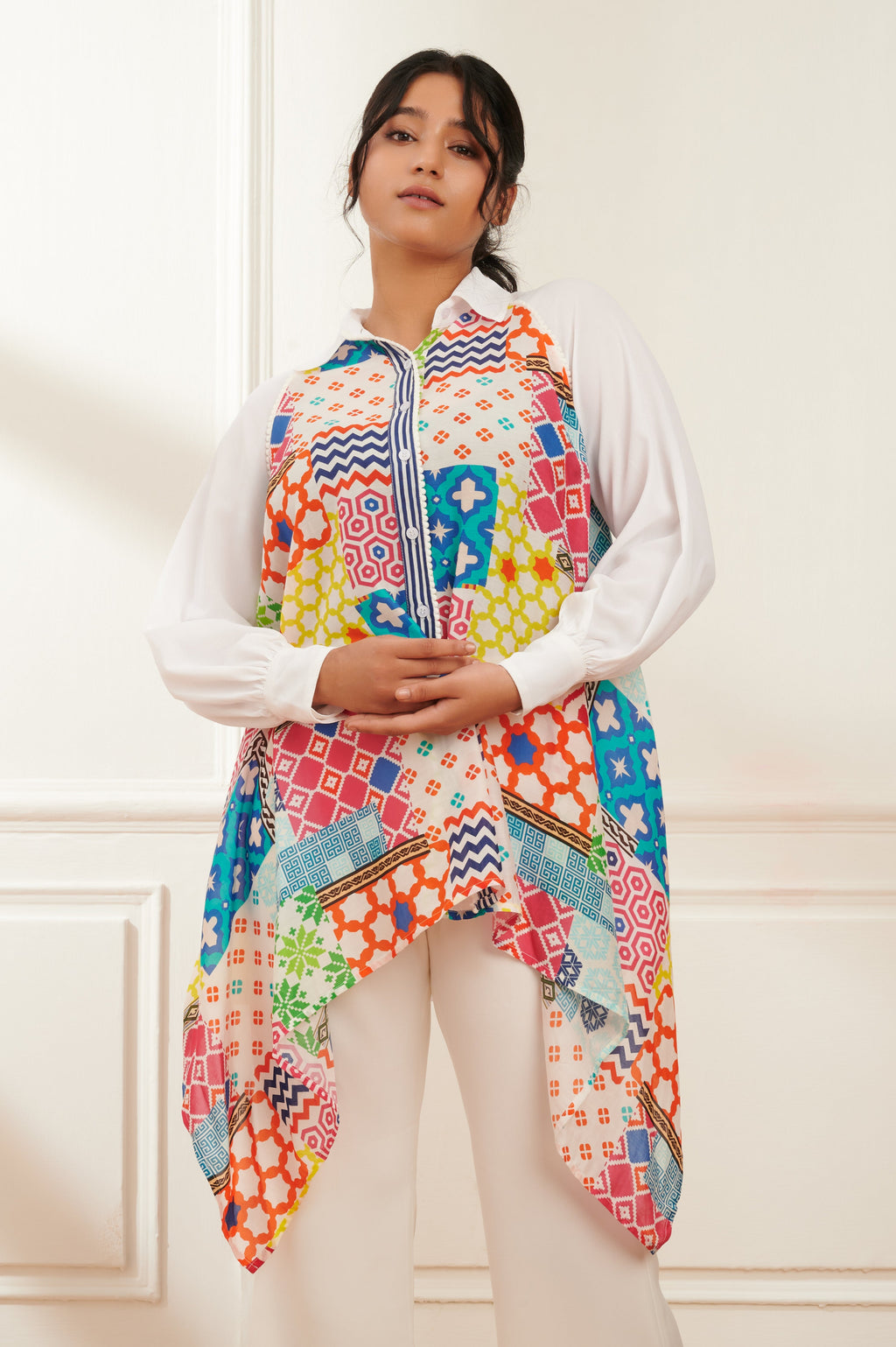 Vivid printed shirt for women - Haus of Handmade handcrafted clothing India