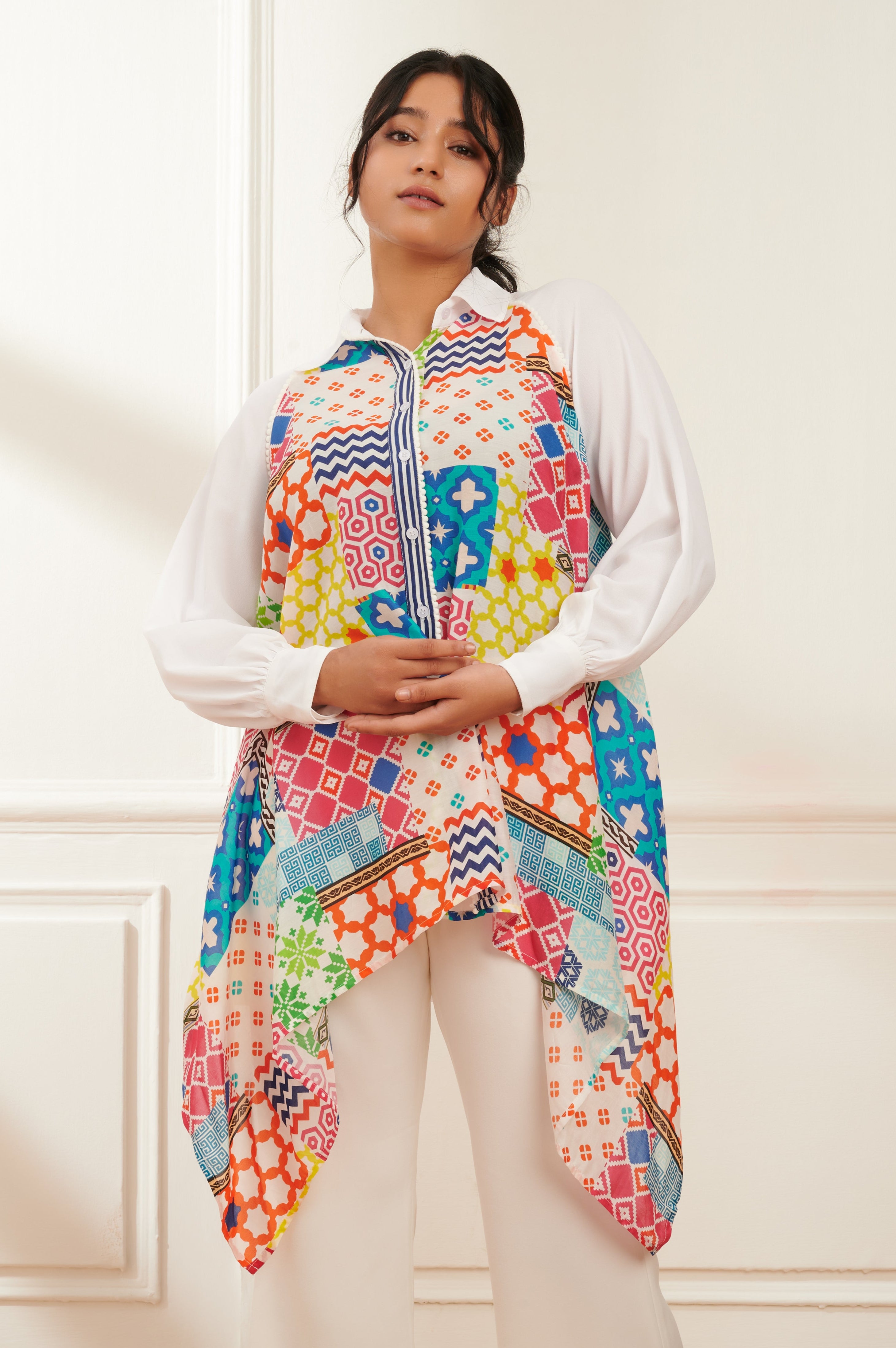 Vivid printed shirt for women - Haus of Handmade handcrafted clothing India