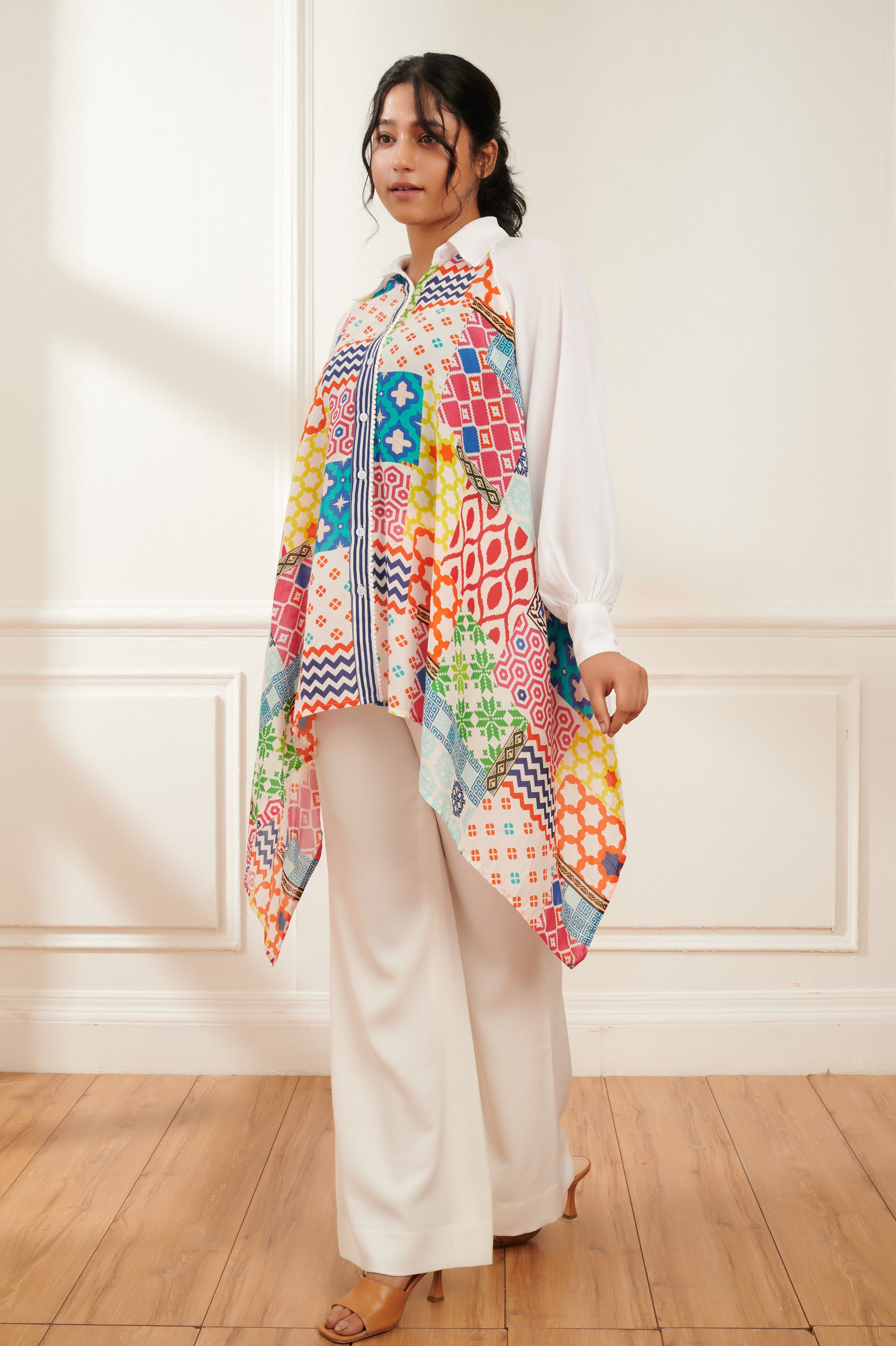 Vivid printed shirt for women - Haus of Handmade handcrafted clothing India