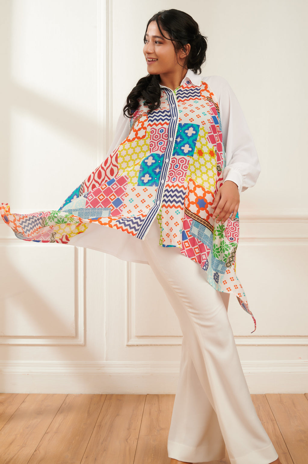 Vivid printed shirt for women - Haus of Handmade handcrafted clothing India