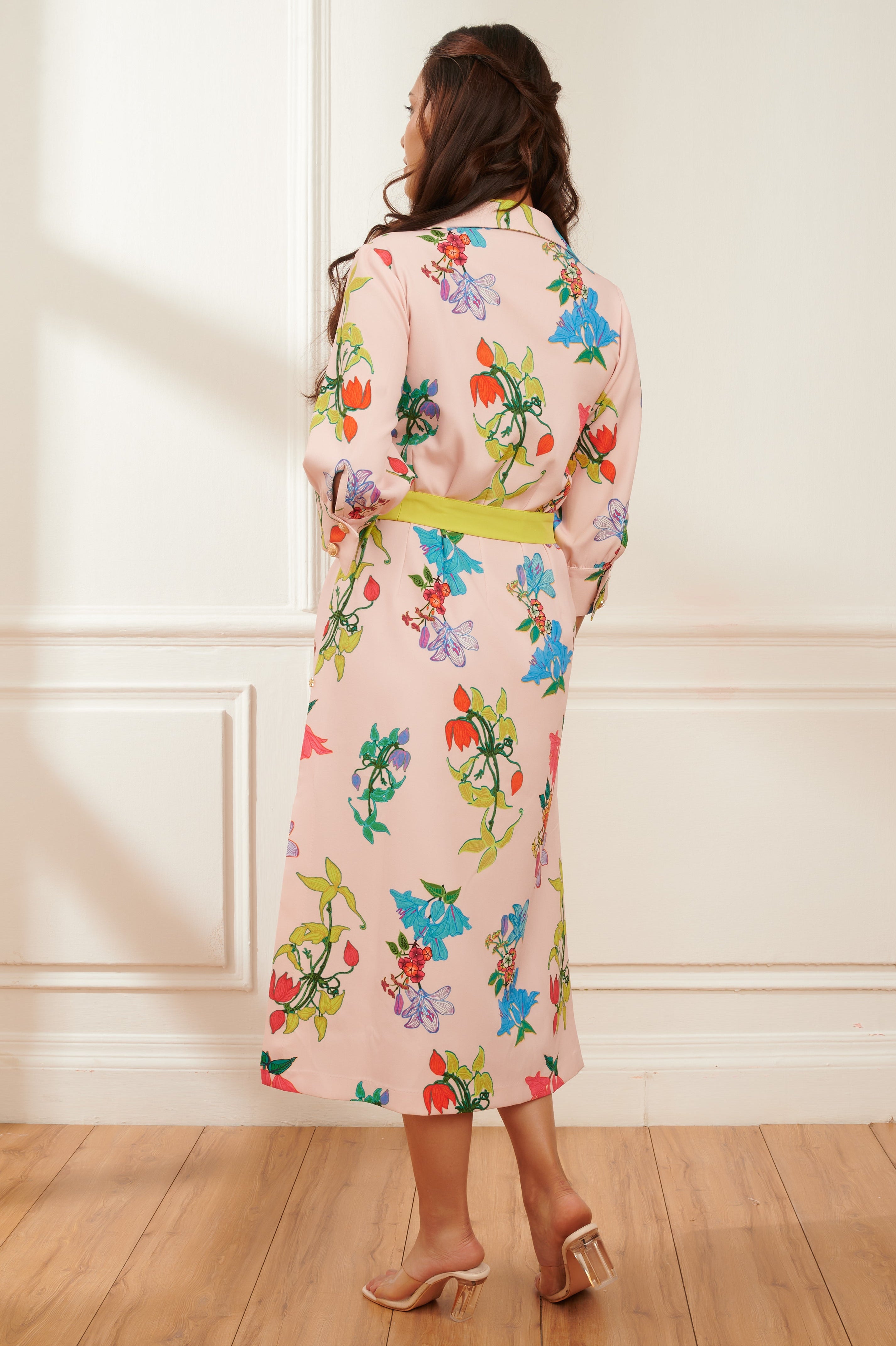 Bubblegum printed formal dress for women - Haus of Handmade handcrafted clothing India