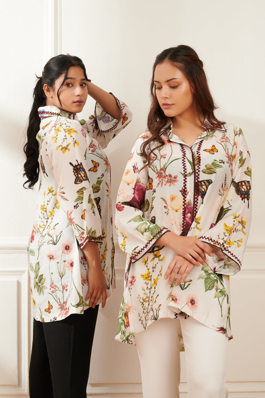 Florella printed formal shirt for women - Haus of Handmade handcrafted clothing India