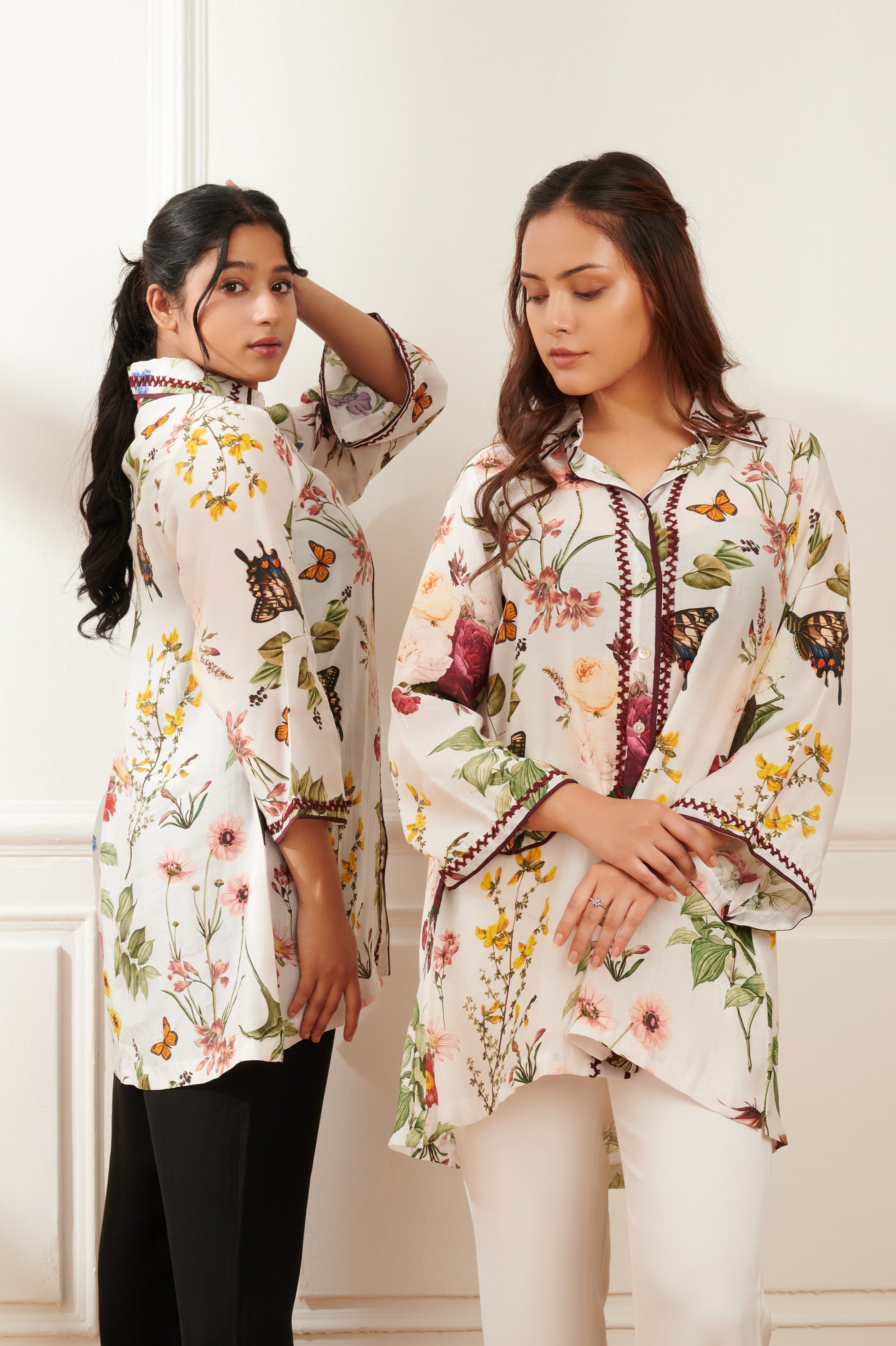 Florella printed formal shirt for women - Haus of Handmade handcrafted clothing India